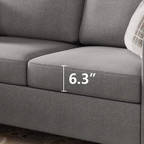 HONBAY Reversible Sectional Sofa Couch Convertible Couch Sofa Sectional L Shape Couch for Small Apartment Grey