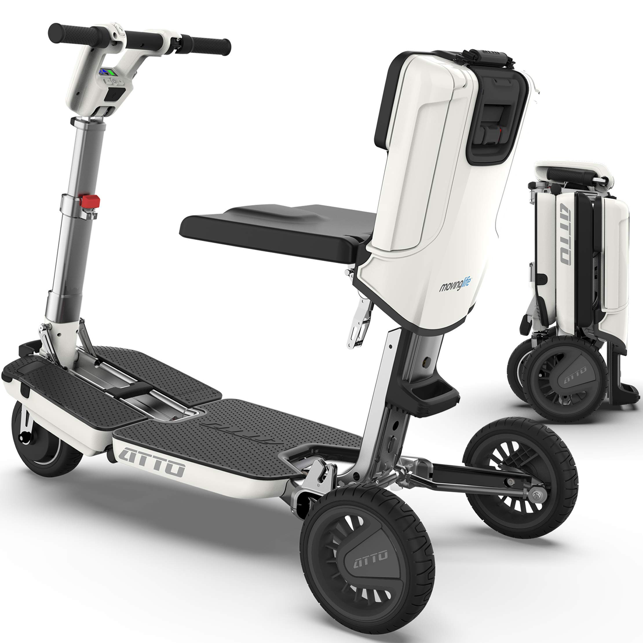 【Sports&Outdoors】ATTO Folding Travel Powered Mobility Scooter by MovingLife, Full-Size Portable Electric Scooter