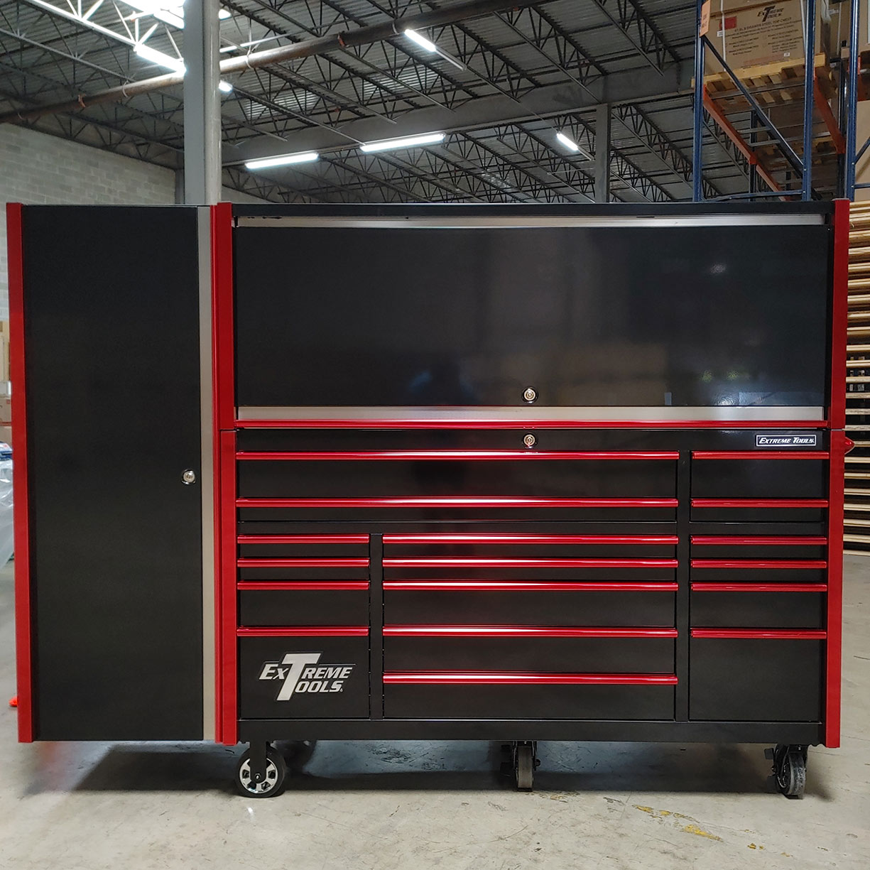n- used toolboxScratch and Dent C Extreme Tools 72 x 30 21 Drawers Professional Roller Cabinet, Extreme Power Workstation Hutch & Side Cabinet Combo C SD-EX7230HRLBKRDn-